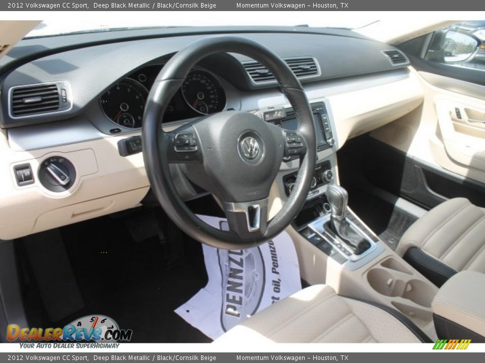 2012 Volkswagen CC Sport Deep Black Metallic / Black/Cornsilk Beige Photo #19