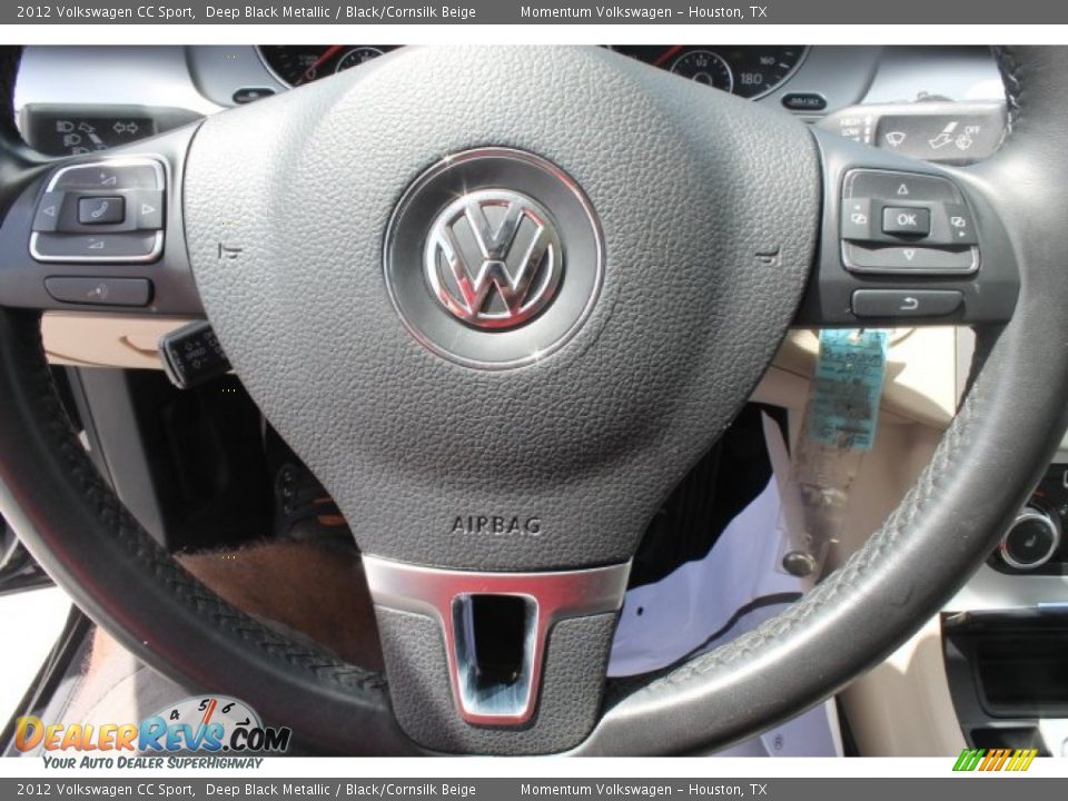 2012 Volkswagen CC Sport Deep Black Metallic / Black/Cornsilk Beige Photo #25