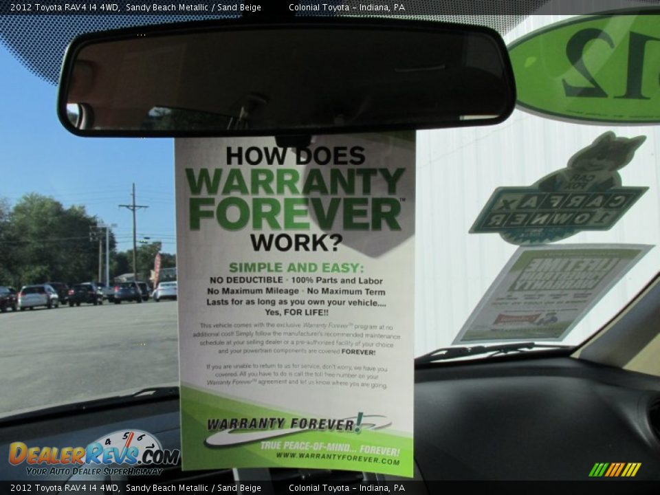 2012 Toyota RAV4 I4 4WD Sandy Beach Metallic / Sand Beige Photo #17