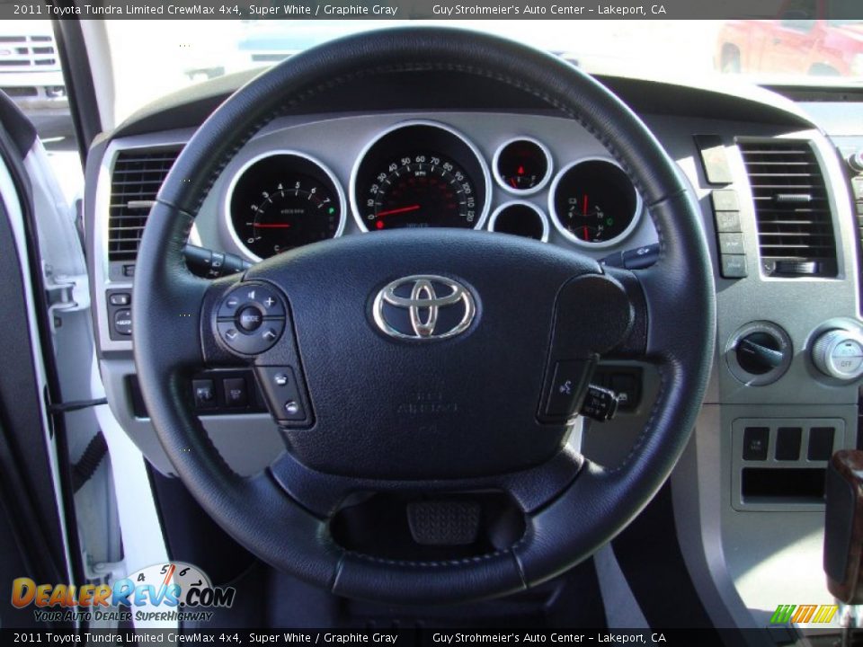 2011 Toyota Tundra Limited CrewMax 4x4 Super White / Graphite Gray Photo #13