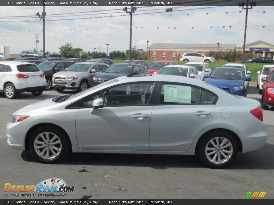 2012 Honda Civic EX-L Sedan Cool Mist Metallic / Gray Photo #4