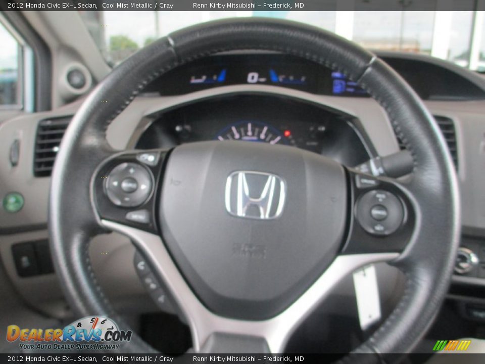 2012 Honda Civic EX-L Sedan Cool Mist Metallic / Gray Photo #23