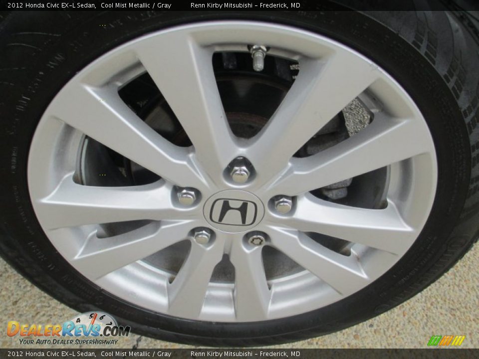2012 Honda Civic EX-L Sedan Cool Mist Metallic / Gray Photo #32