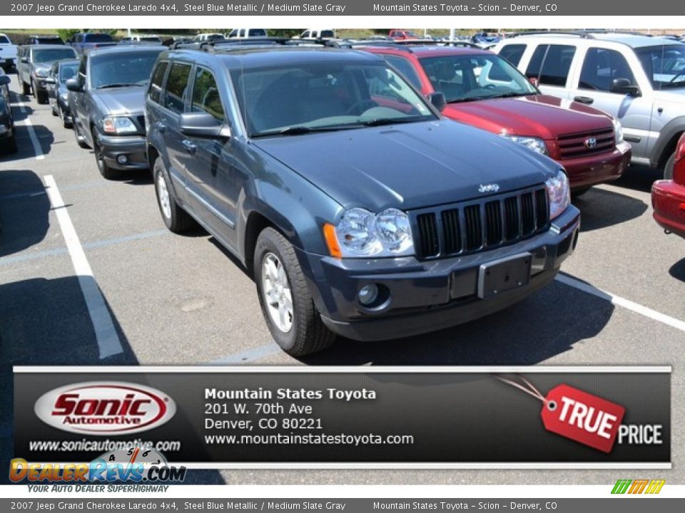 2007 Jeep Grand Cherokee Laredo 4x4 Steel Blue Metallic / Medium Slate Gray Photo #1