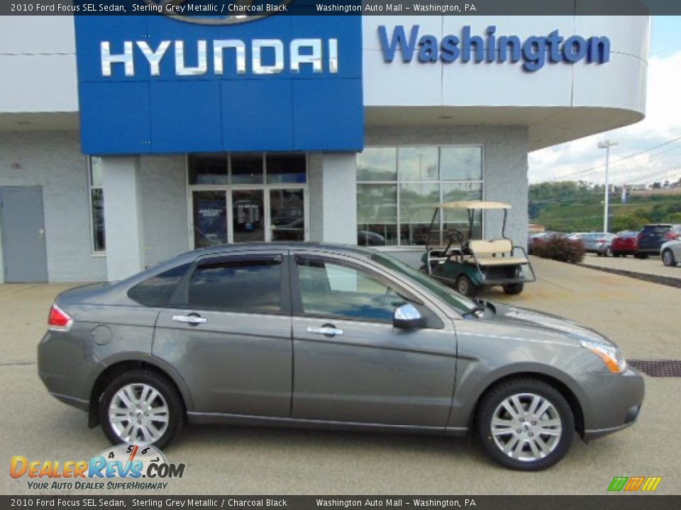 2010 Ford Focus SEL Sedan Sterling Grey Metallic / Charcoal Black Photo #2