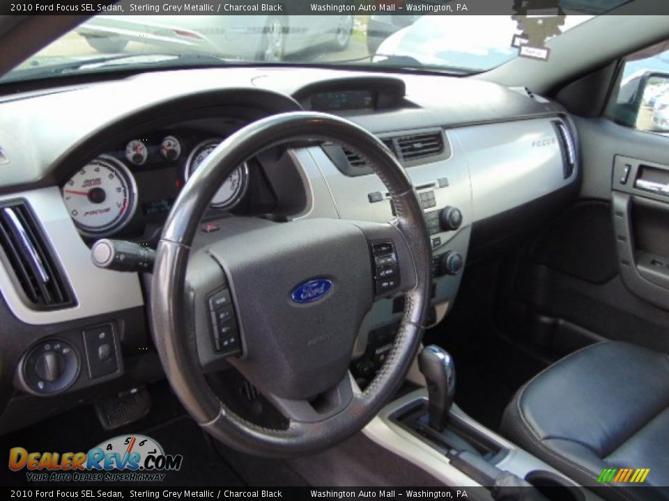2010 Ford Focus SEL Sedan Sterling Grey Metallic / Charcoal Black Photo #12