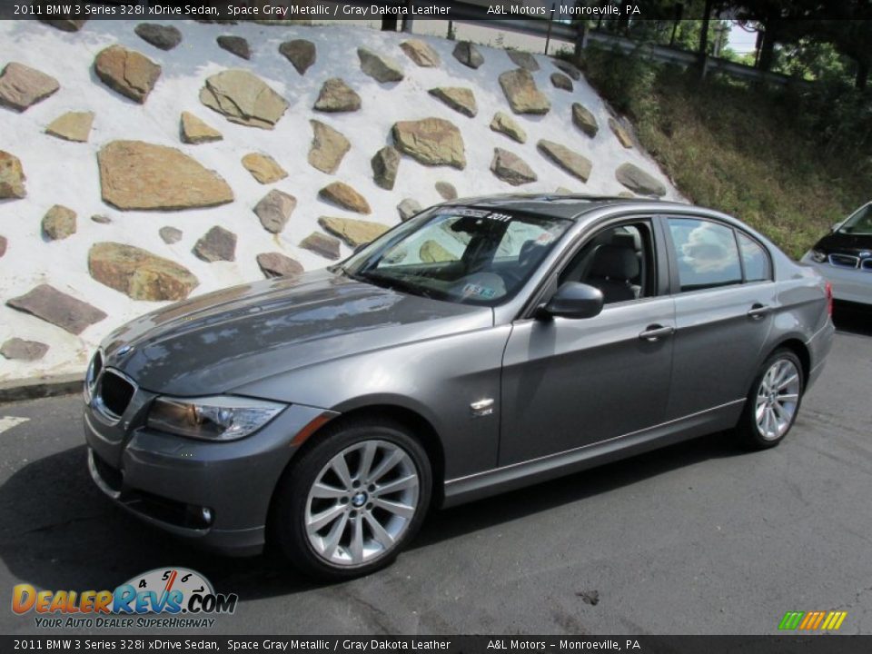 2011 BMW 3 Series 328i xDrive Sedan Space Gray Metallic / Gray Dakota Leather Photo #1