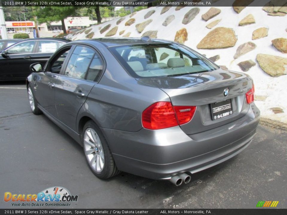 2011 BMW 3 Series 328i xDrive Sedan Space Gray Metallic / Gray Dakota Leather Photo #4