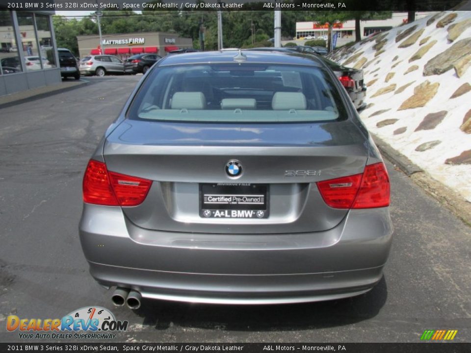 2011 BMW 3 Series 328i xDrive Sedan Space Gray Metallic / Gray Dakota Leather Photo #5