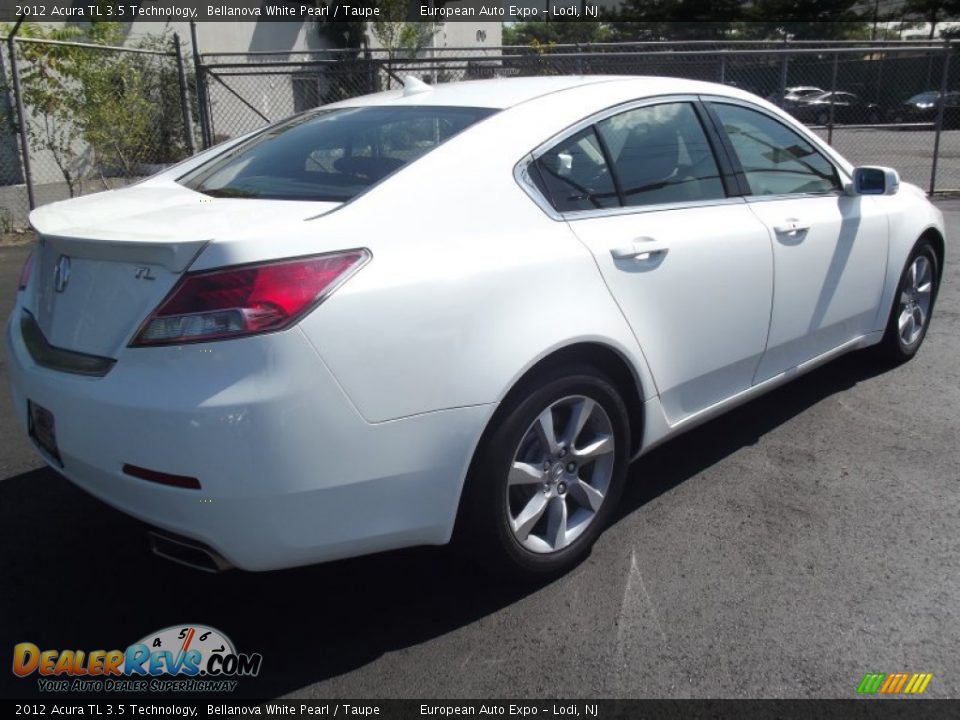 2012 Acura TL 3.5 Technology Bellanova White Pearl / Taupe Photo #4