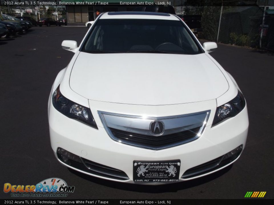 2012 Acura TL 3.5 Technology Bellanova White Pearl / Taupe Photo #6