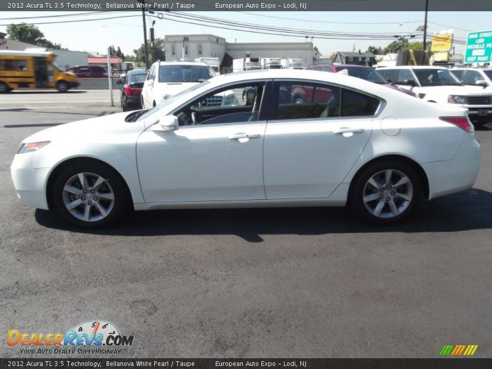 2012 Acura TL 3.5 Technology Bellanova White Pearl / Taupe Photo #7