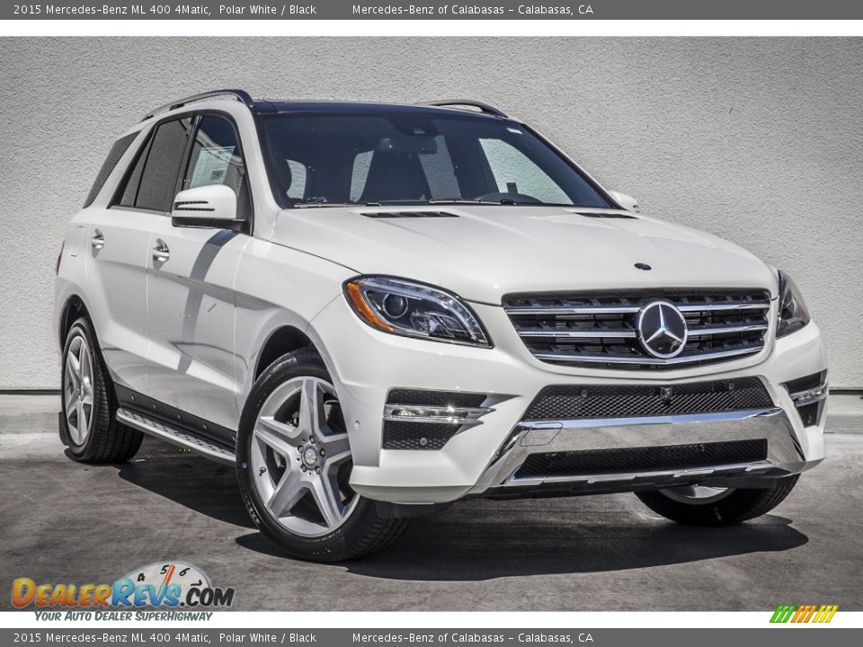 2015 Mercedes-Benz ML 400 4Matic Polar White / Black Photo #1