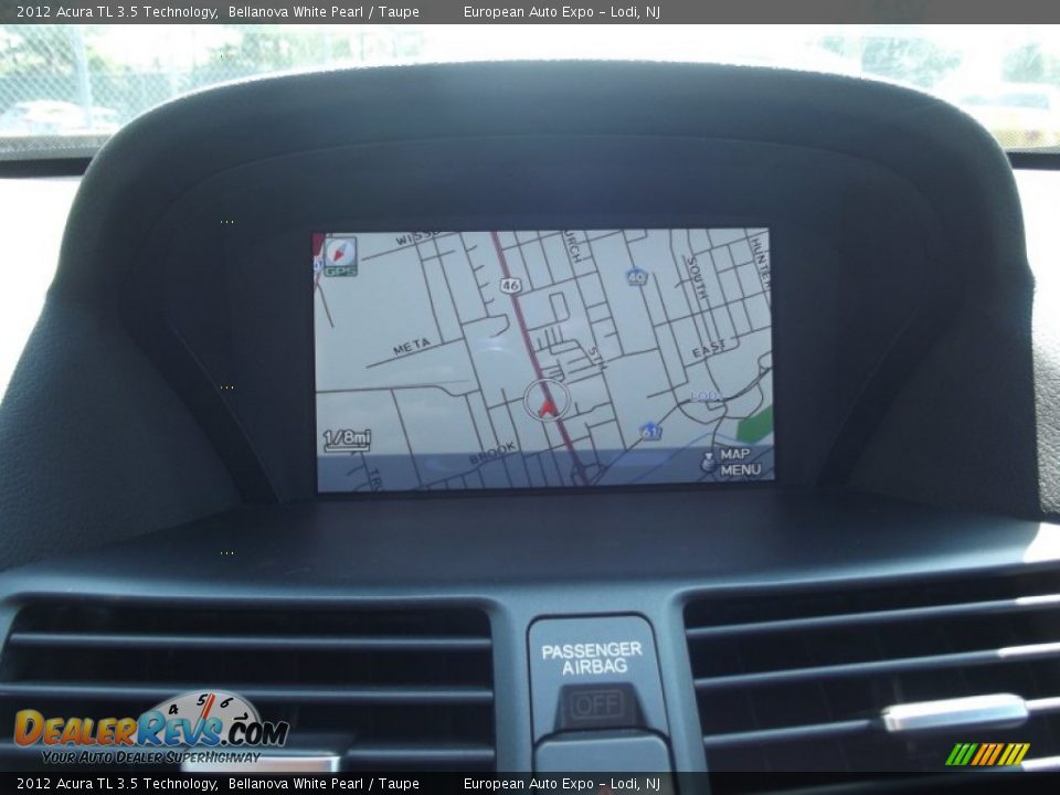 2012 Acura TL 3.5 Technology Bellanova White Pearl / Taupe Photo #18