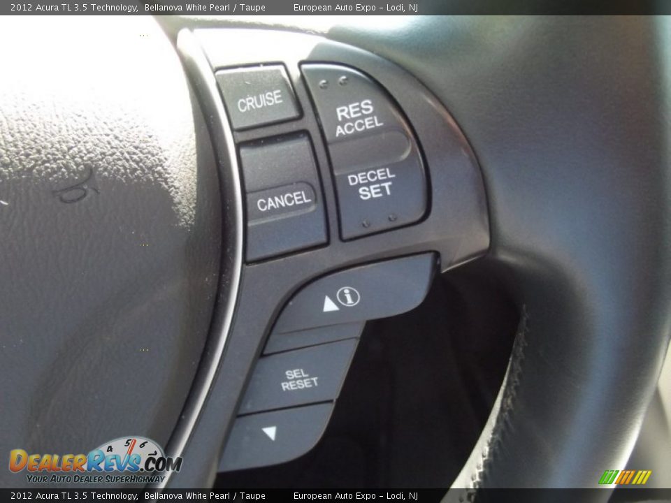 2012 Acura TL 3.5 Technology Bellanova White Pearl / Taupe Photo #27