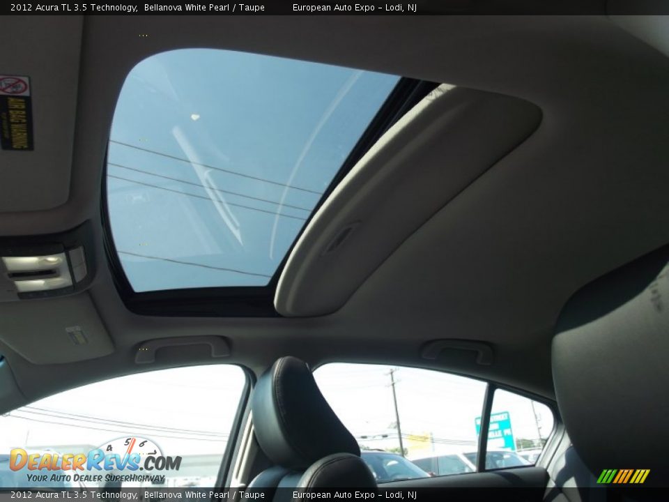 2012 Acura TL 3.5 Technology Bellanova White Pearl / Taupe Photo #30