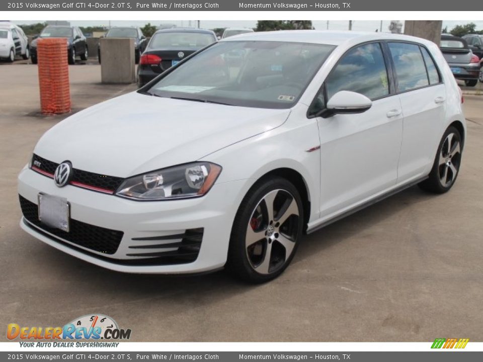 2015 Volkswagen Golf GTI 4-Door 2.0T S Pure White / Interlagos Cloth Photo #3