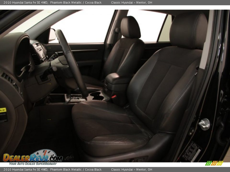 2010 Hyundai Santa Fe SE 4WD Phantom Black Metallic / Cocoa Black Photo #5