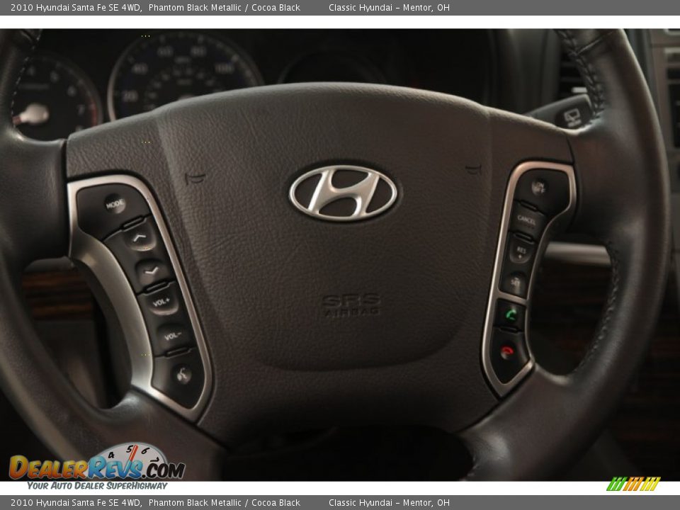 2010 Hyundai Santa Fe SE 4WD Phantom Black Metallic / Cocoa Black Photo #6
