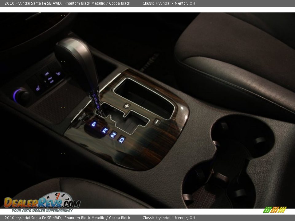 2010 Hyundai Santa Fe SE 4WD Phantom Black Metallic / Cocoa Black Photo #10