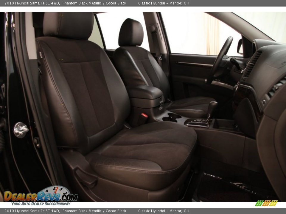 2010 Hyundai Santa Fe SE 4WD Phantom Black Metallic / Cocoa Black Photo #12