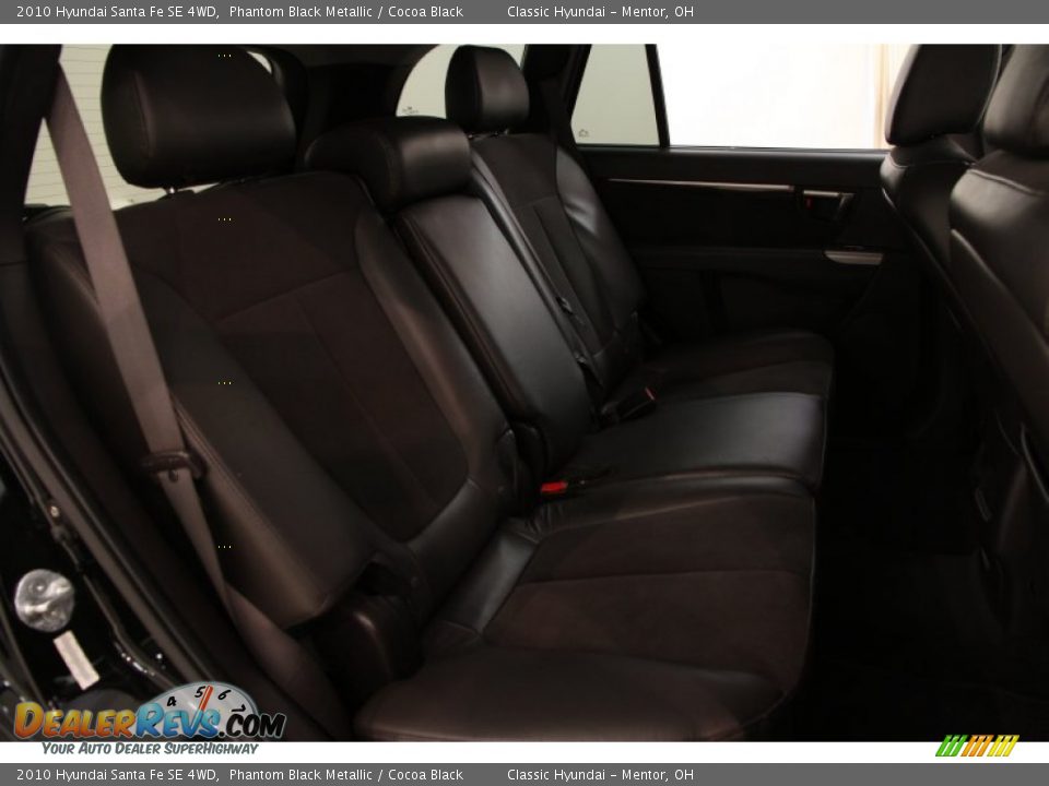 2010 Hyundai Santa Fe SE 4WD Phantom Black Metallic / Cocoa Black Photo #13