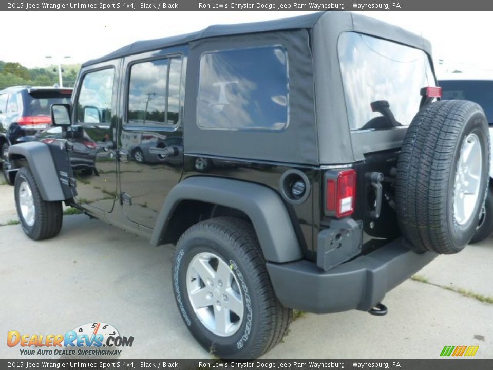 2015 Jeep Wrangler Unlimited Sport S 4x4 Black / Black Photo #3