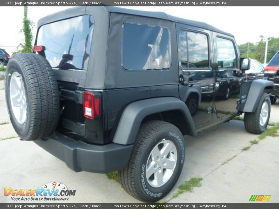 2015 Jeep Wrangler Unlimited Sport S 4x4 Black / Black Photo #5