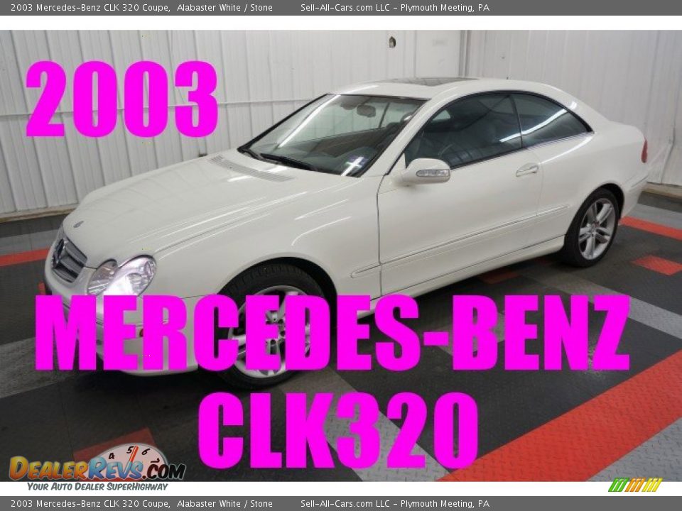 2003 Mercedes-Benz CLK 320 Coupe Alabaster White / Stone Photo #1