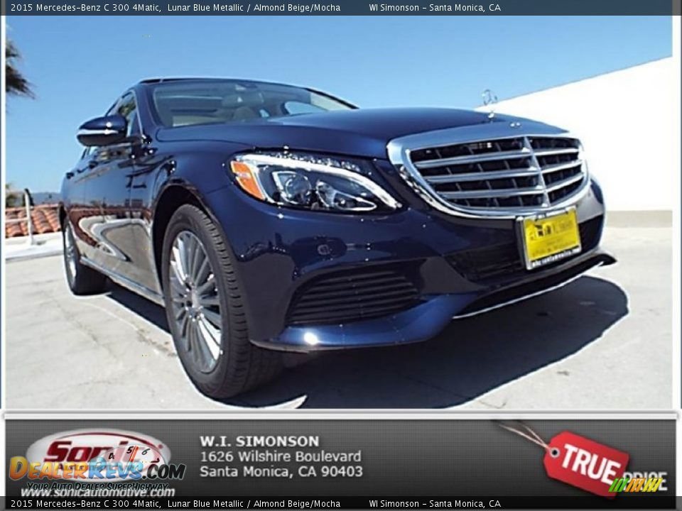 2015 Mercedes-Benz C 300 4Matic Lunar Blue Metallic / Almond Beige/Mocha Photo #1