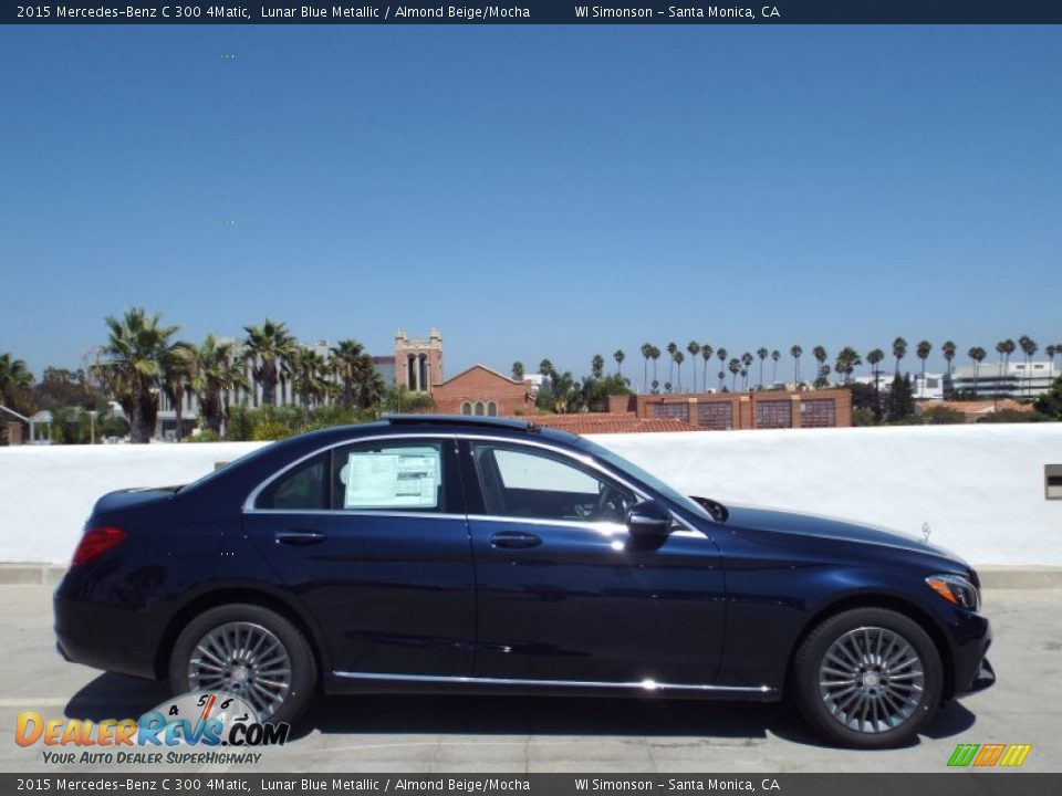 2015 Mercedes-Benz C 300 4Matic Lunar Blue Metallic / Almond Beige/Mocha Photo #3