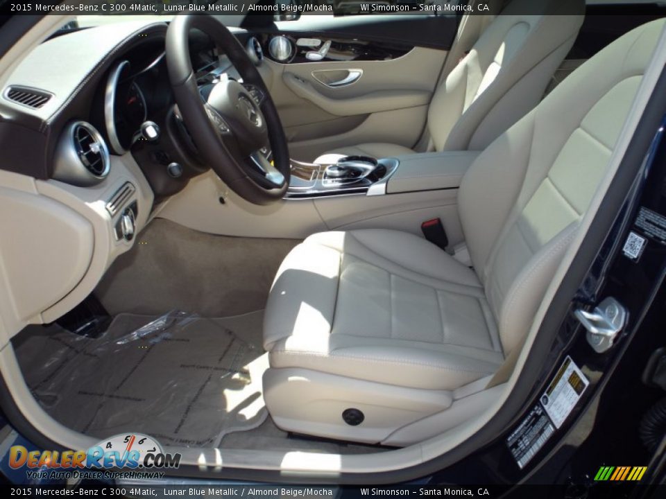 2015 Mercedes-Benz C 300 4Matic Lunar Blue Metallic / Almond Beige/Mocha Photo #7