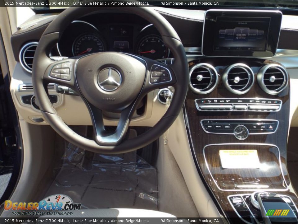 2015 Mercedes-Benz C 300 4Matic Lunar Blue Metallic / Almond Beige/Mocha Photo #9
