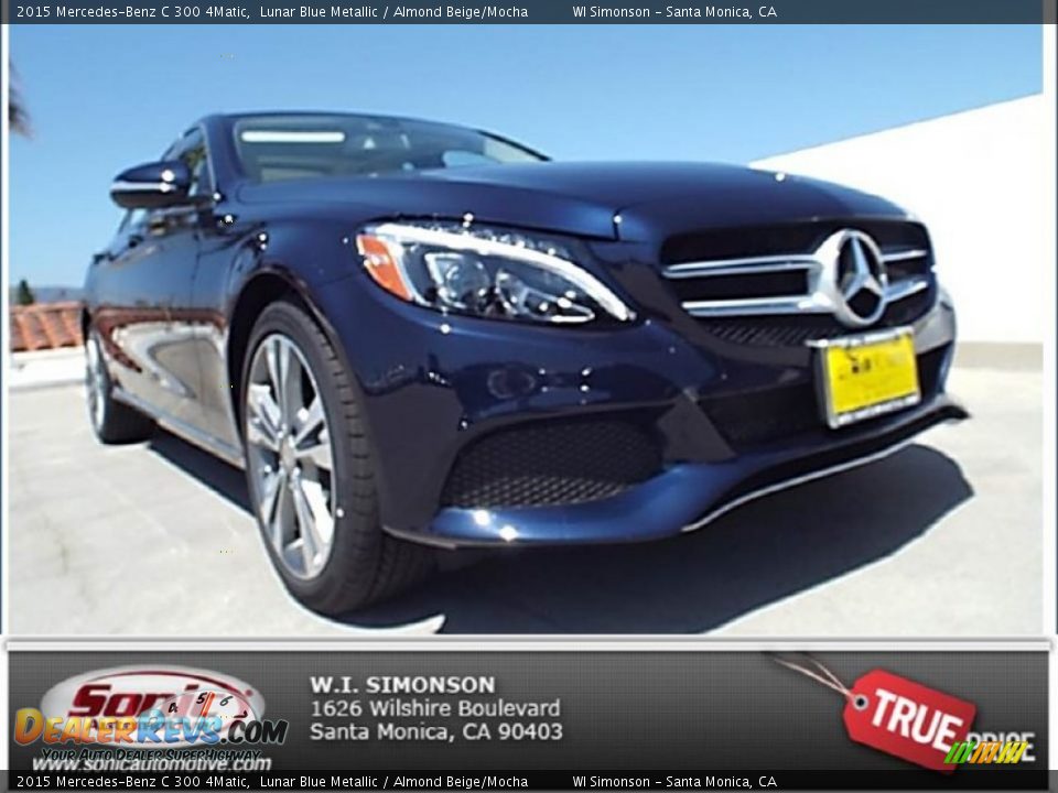 2015 Mercedes-Benz C 300 4Matic Lunar Blue Metallic / Almond Beige/Mocha Photo #1