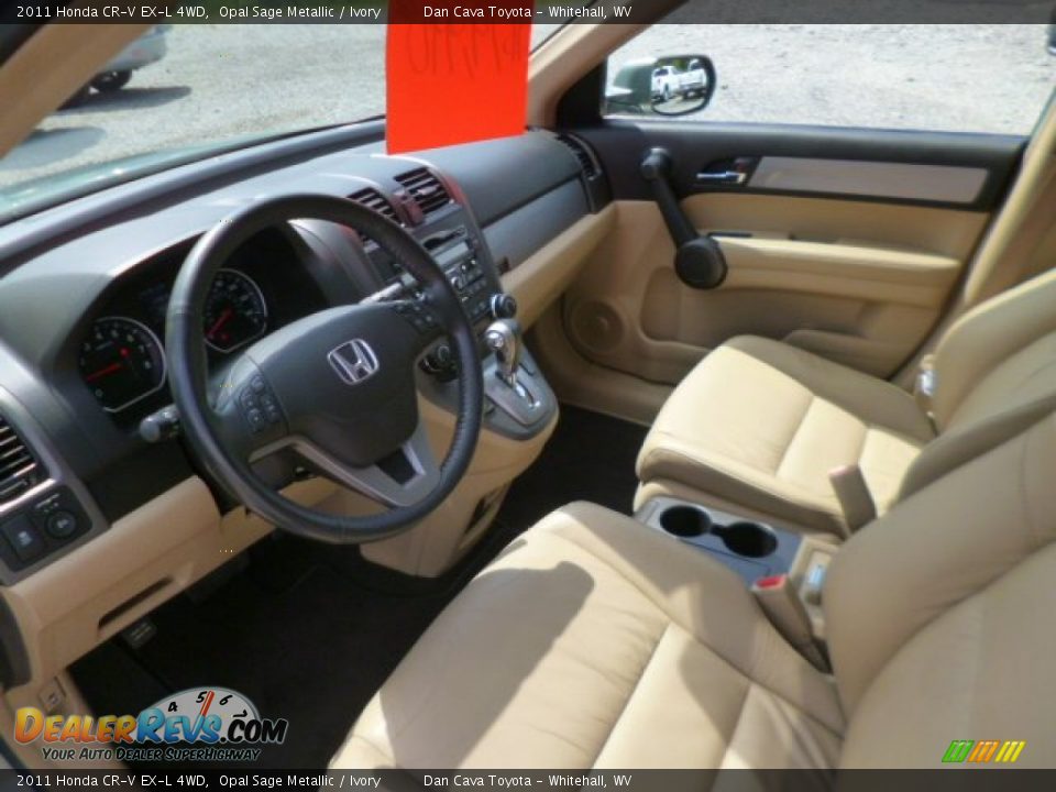 2011 Honda CR-V EX-L 4WD Opal Sage Metallic / Ivory Photo #12