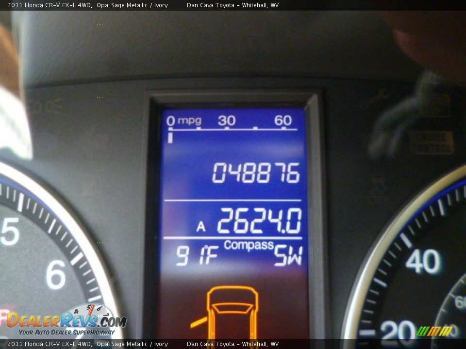 2011 Honda CR-V EX-L 4WD Opal Sage Metallic / Ivory Photo #15