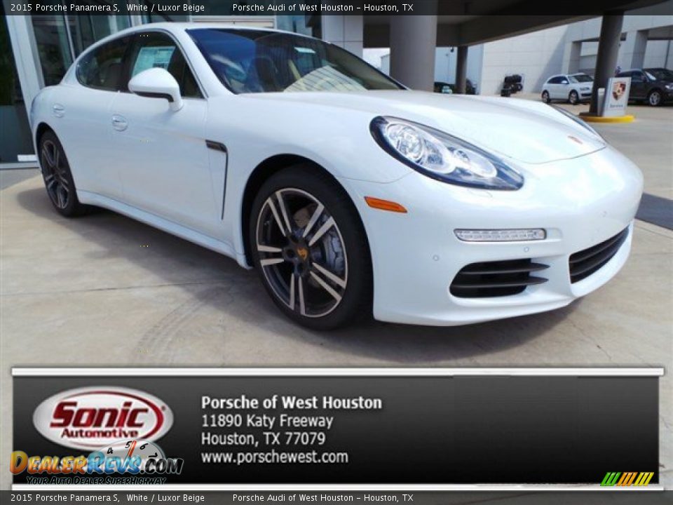 2015 Porsche Panamera S White / Luxor Beige Photo #1