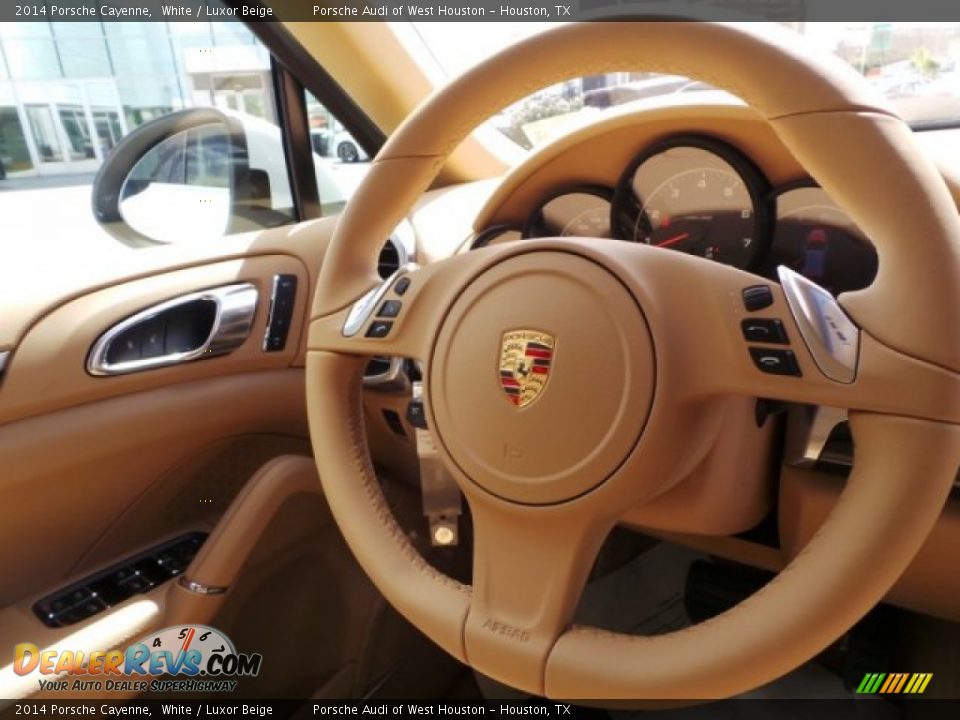 2014 Porsche Cayenne White / Luxor Beige Photo #28
