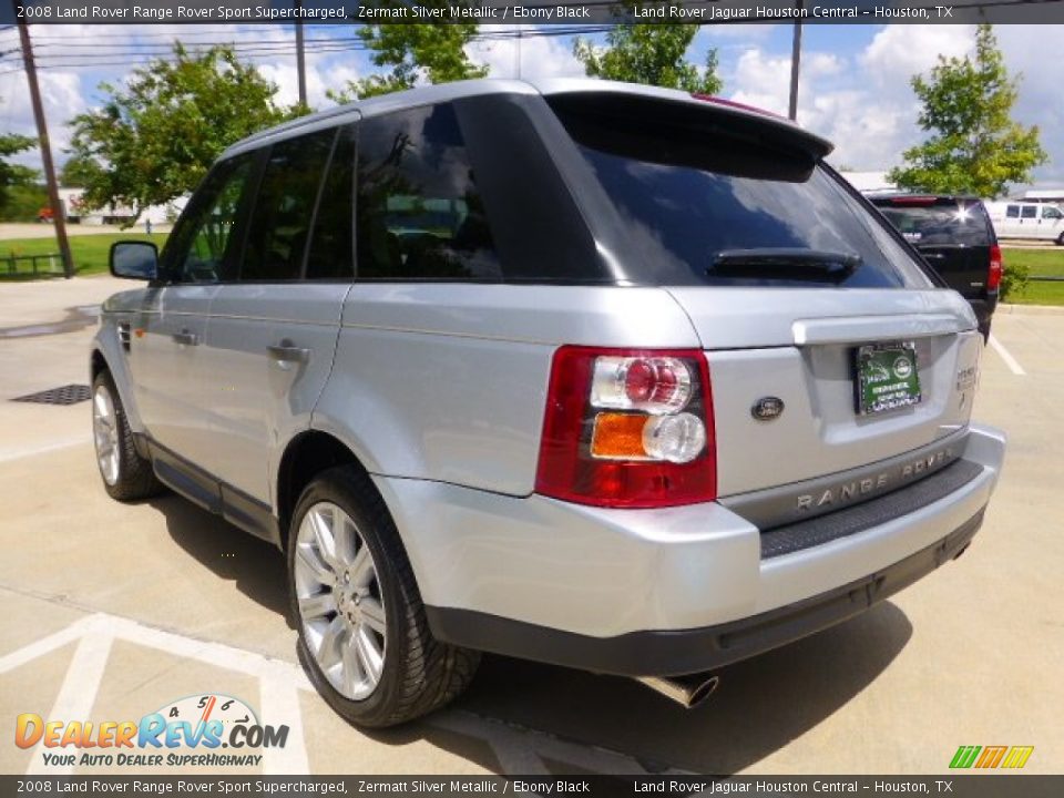 2008 Land Rover Range Rover Sport Supercharged Zermatt Silver Metallic / Ebony Black Photo #5