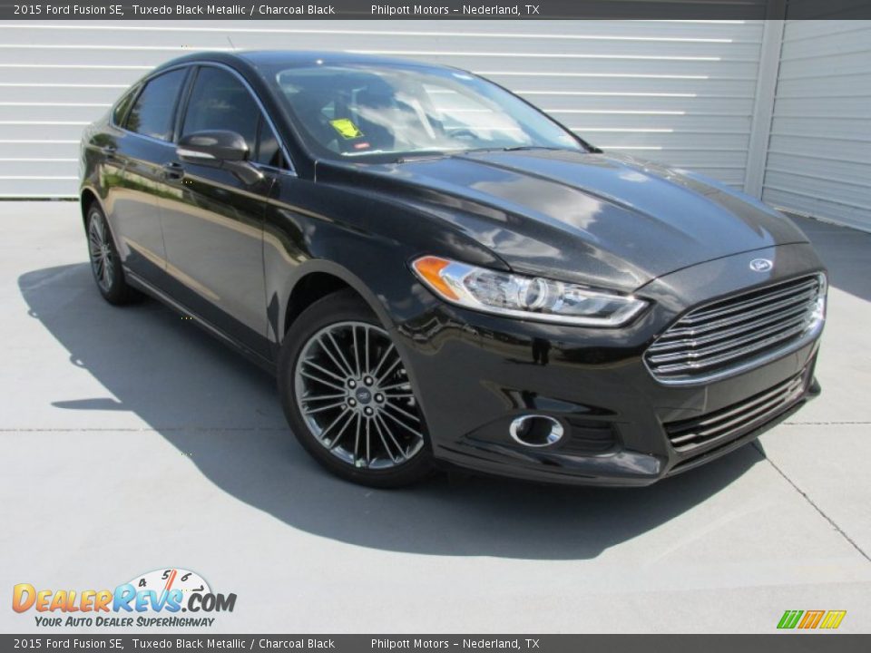 2015 Ford Fusion SE Tuxedo Black Metallic / Charcoal Black Photo #2