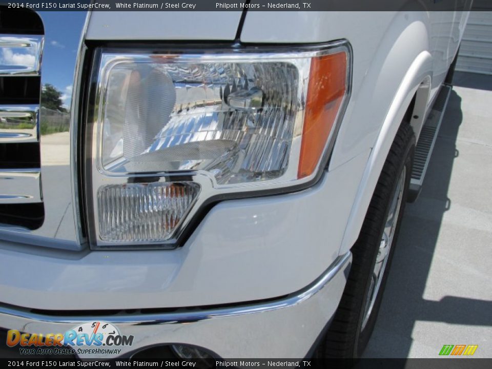 2014 Ford F150 Lariat SuperCrew White Platinum / Steel Grey Photo #8