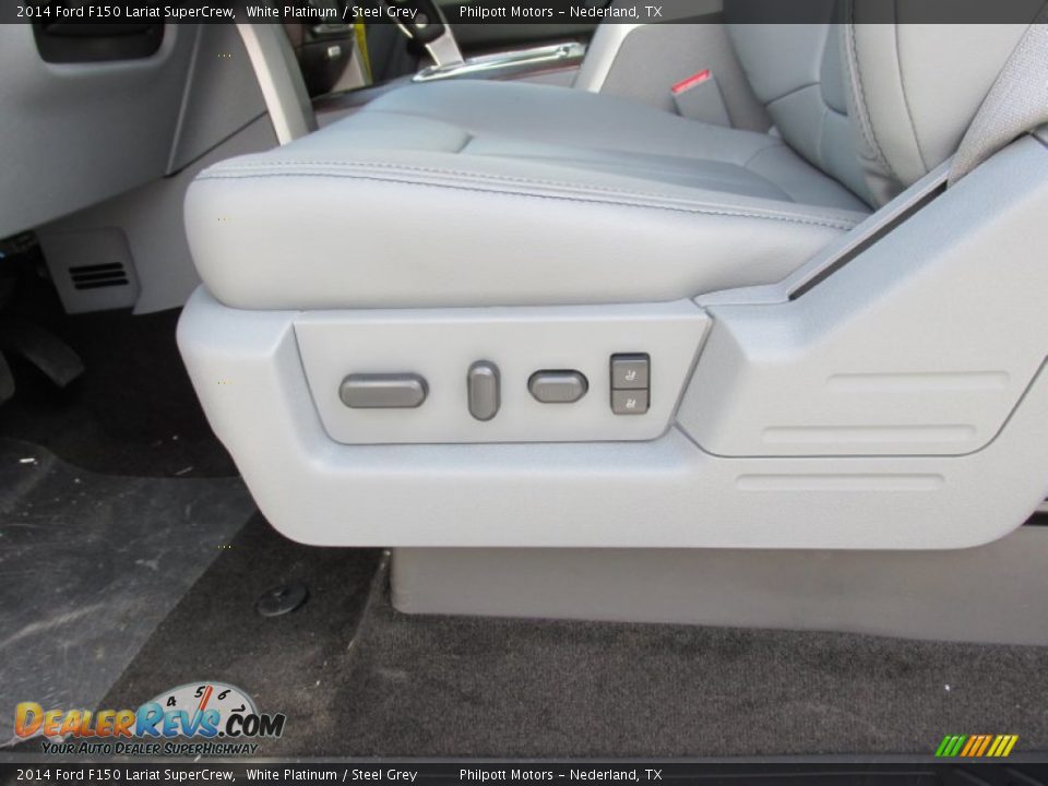 2014 Ford F150 Lariat SuperCrew White Platinum / Steel Grey Photo #25