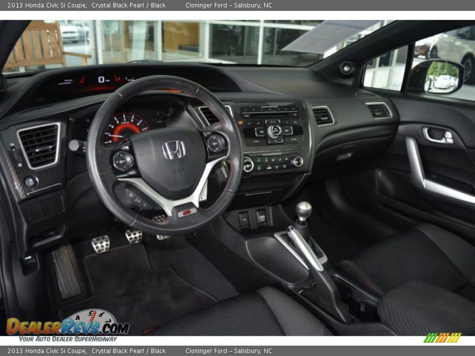 2013 Honda Civic Si Coupe Crystal Black Pearl / Black Photo #10