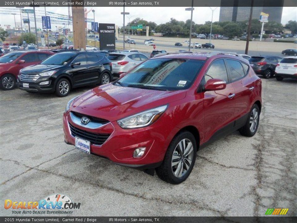 2015 Hyundai Tucson Limited Garnet Red / Beige Photo #1