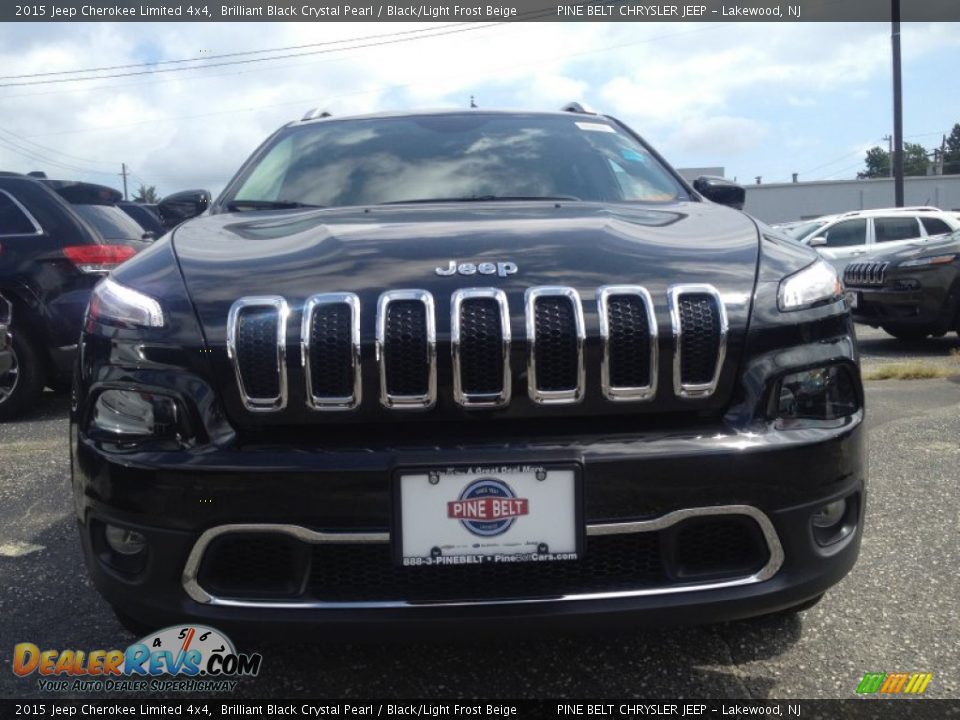 2015 Jeep Cherokee Limited 4x4 Brilliant Black Crystal Pearl / Black/Light Frost Beige Photo #2