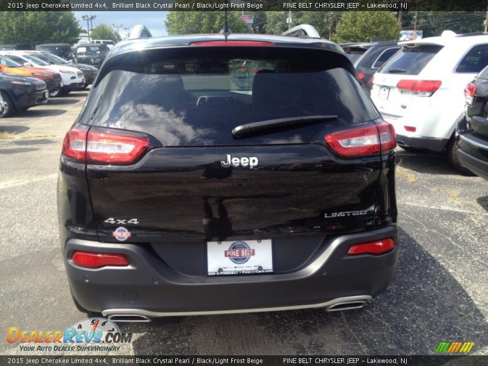2015 Jeep Cherokee Limited 4x4 Brilliant Black Crystal Pearl / Black/Light Frost Beige Photo #5