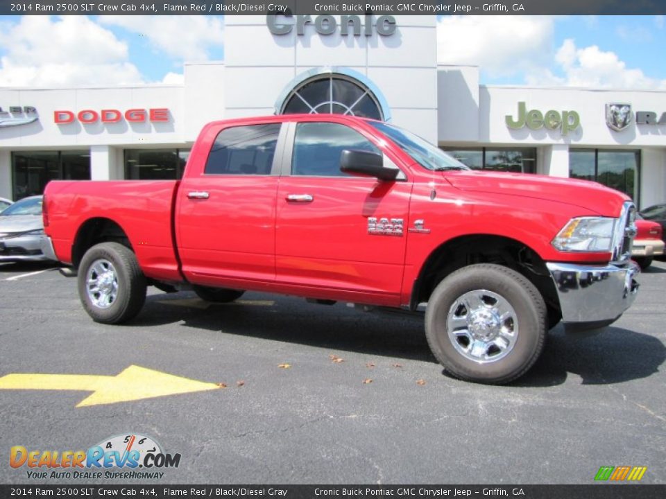 2014 Ram 2500 SLT Crew Cab 4x4 Flame Red / Black/Diesel Gray Photo #1