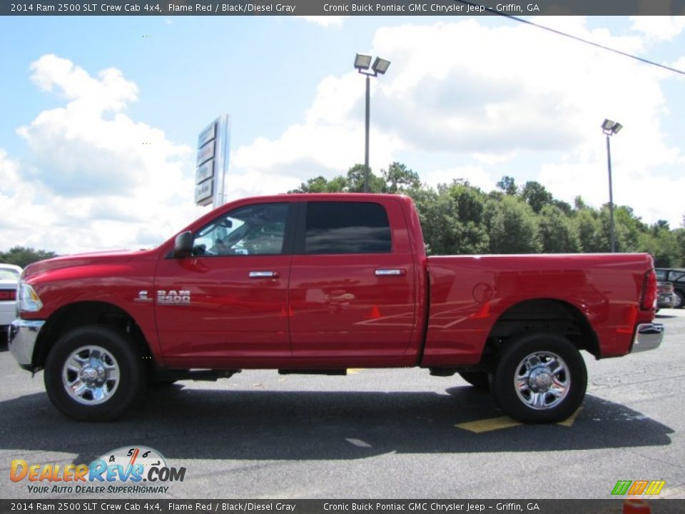 2014 Ram 2500 SLT Crew Cab 4x4 Flame Red / Black/Diesel Gray Photo #4
