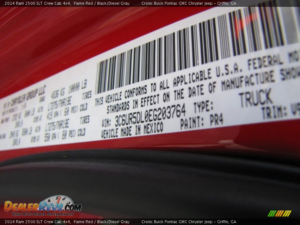 2014 Ram 2500 SLT Crew Cab 4x4 Flame Red / Black/Diesel Gray Photo #25