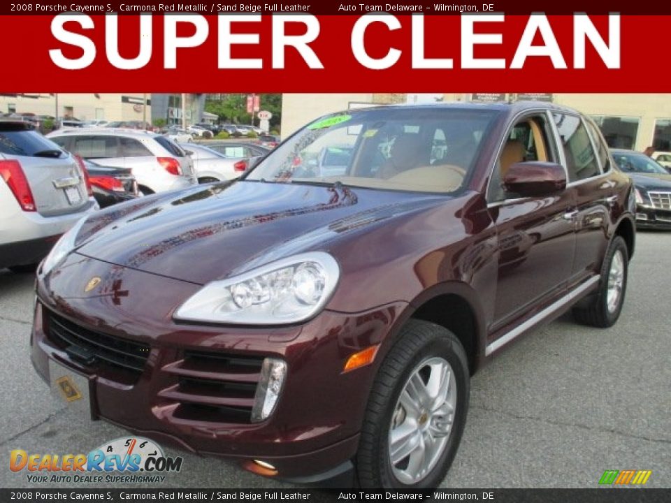 2008 Porsche Cayenne S Carmona Red Metallic / Sand Beige Full Leather Photo #1